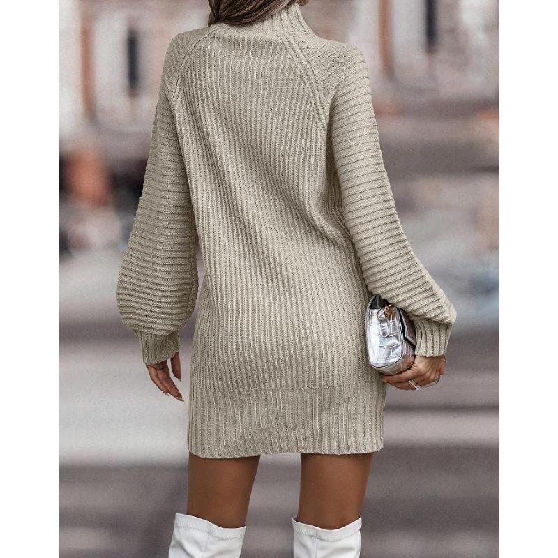 YYFS Женская мода повседневная осень-зима однотонный принт длинный рукав полуводолазка свитера