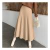 Navava Ns381 Simple Plain Pleated Knit Long Skirt