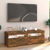 Vidaxl Szafka Pod Tv Z Oświetleniem Led, Przydymiony Dąb, 120X35X40 Cm