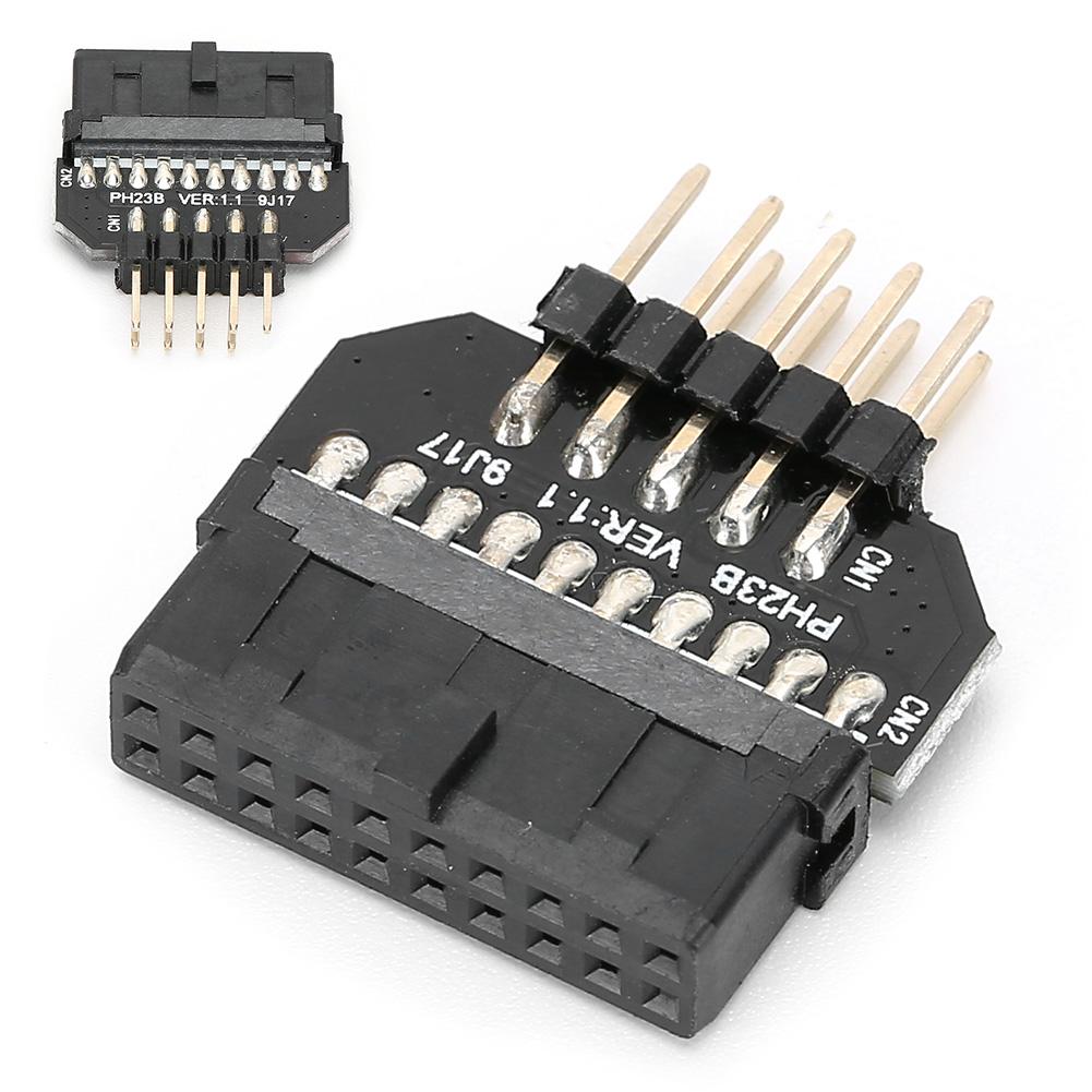 Разъем для подключения к передней панели Адаптер материнской платы Пластиковый корпус USB3.0 19-контактный на USB2.0 9-контактный(PH23B )