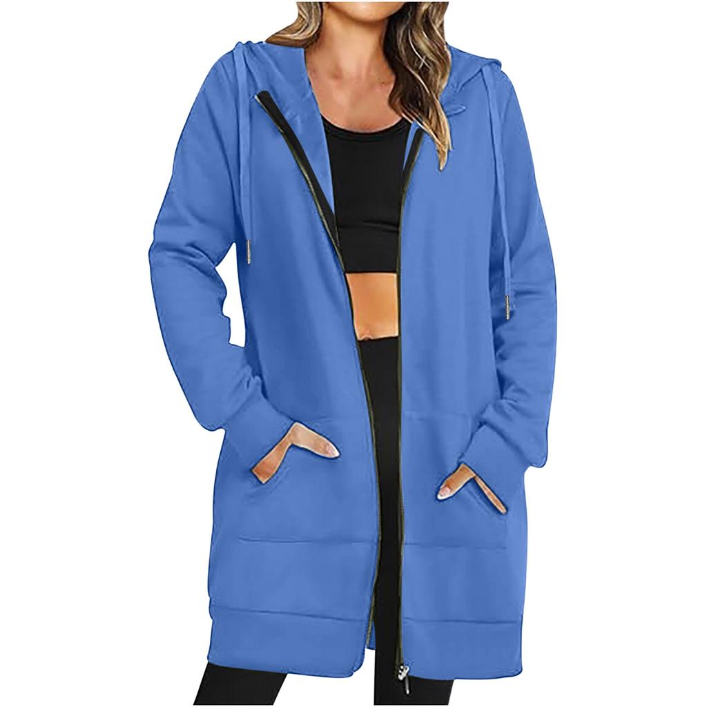Women's Zip Up Hoodies Oversized Fleece Long Pullover Hooded Sweatshirts Casual Long Sleeve Fall Hoodie Jacket