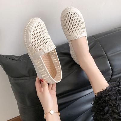 Сандалии с отверстиями повседневная рабочая обувь обувь медсестры дышащие сандалии на плоской подошве 2025 лето полые женские сандалии