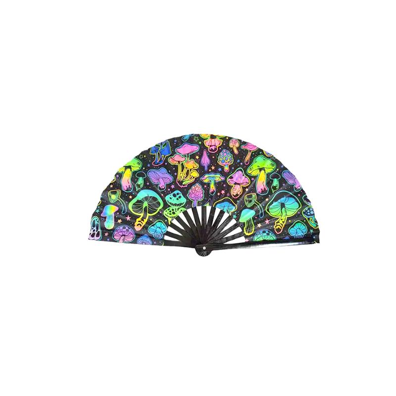 1 шт. Рейв-фан японский большой веер музыкальный фестиваль 33 см китайский красочный градиент ручной складной светоотражающий