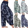 Women Casual Plus Size Print Elastic Waist Straight Loose Haren Long Pants