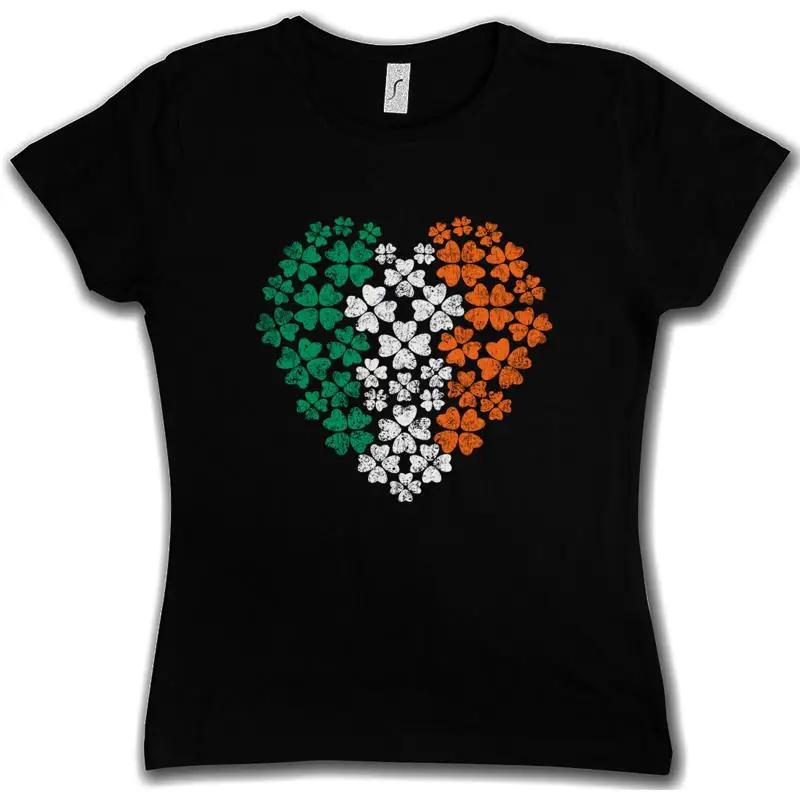 IRISH CLOVERLEAF HEART T SHIRT Irland Ireland Kleeblatt Kelten Knoten