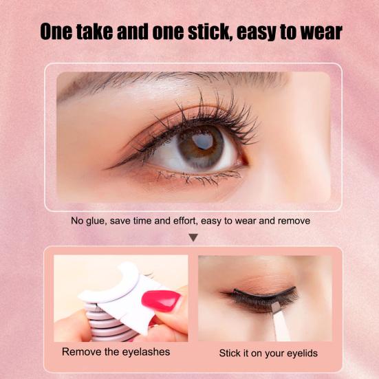 Yousheng 10 шт./кор. полоски для ресниц мягкие водонепроницаемые с хорошей адгезией многоразовые самоклеящиеся полоски для ресниц без клея для женщин
