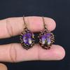 Purple Copper Turquoise Earrings, Copper Electroformed Jewelry, Gemstone Earrings, Gift For Her Handmade Dainty Jewelry