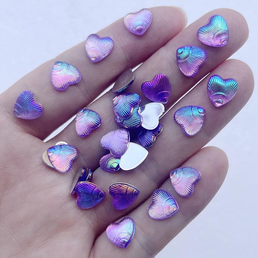 100 шт. смешанных 10 мм блестящих акриловых стразов AB Color Hearts, задняя плоская декорация, скрапбукинг, украшения своими руками, украшение для ногтей, стразы