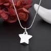 Silver Plated S925 Silver Pentagram Star Pendant Necklace Jewelry