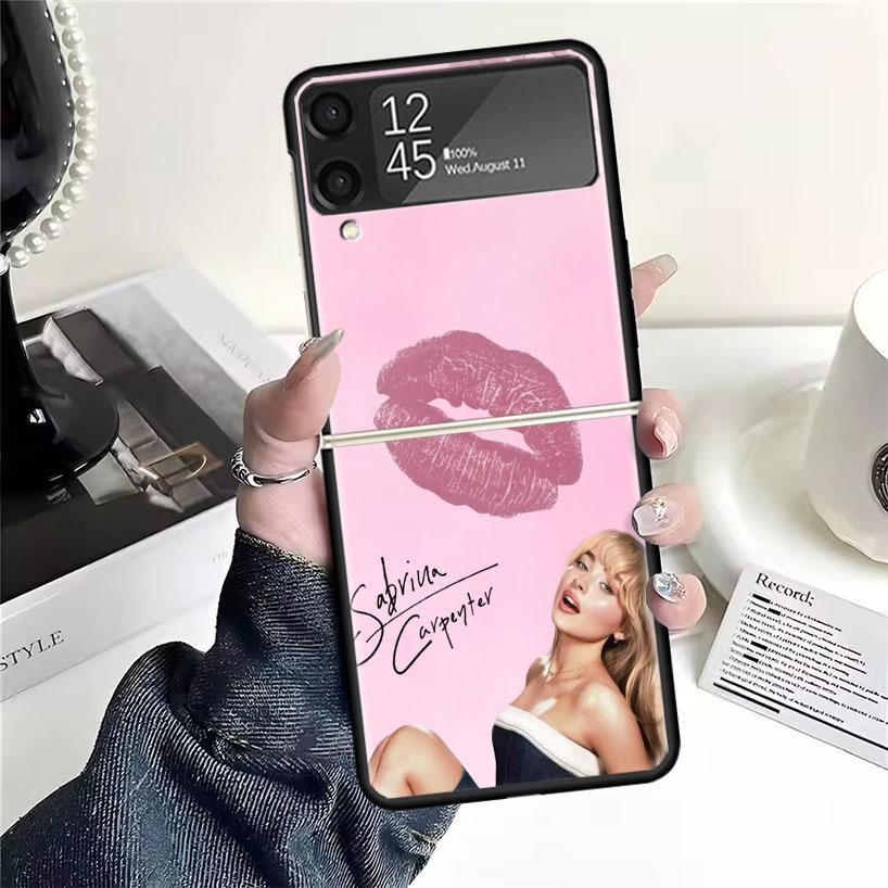 CR66 S-Sabrina C-Carpenter Чехлы Для Samsung Galaxy Z Flip 4 5 6 7 3 Z Flip7 Flip6 Flip4 Flip5 Flip3 5G Жесткие Ударопрочные Fundas C