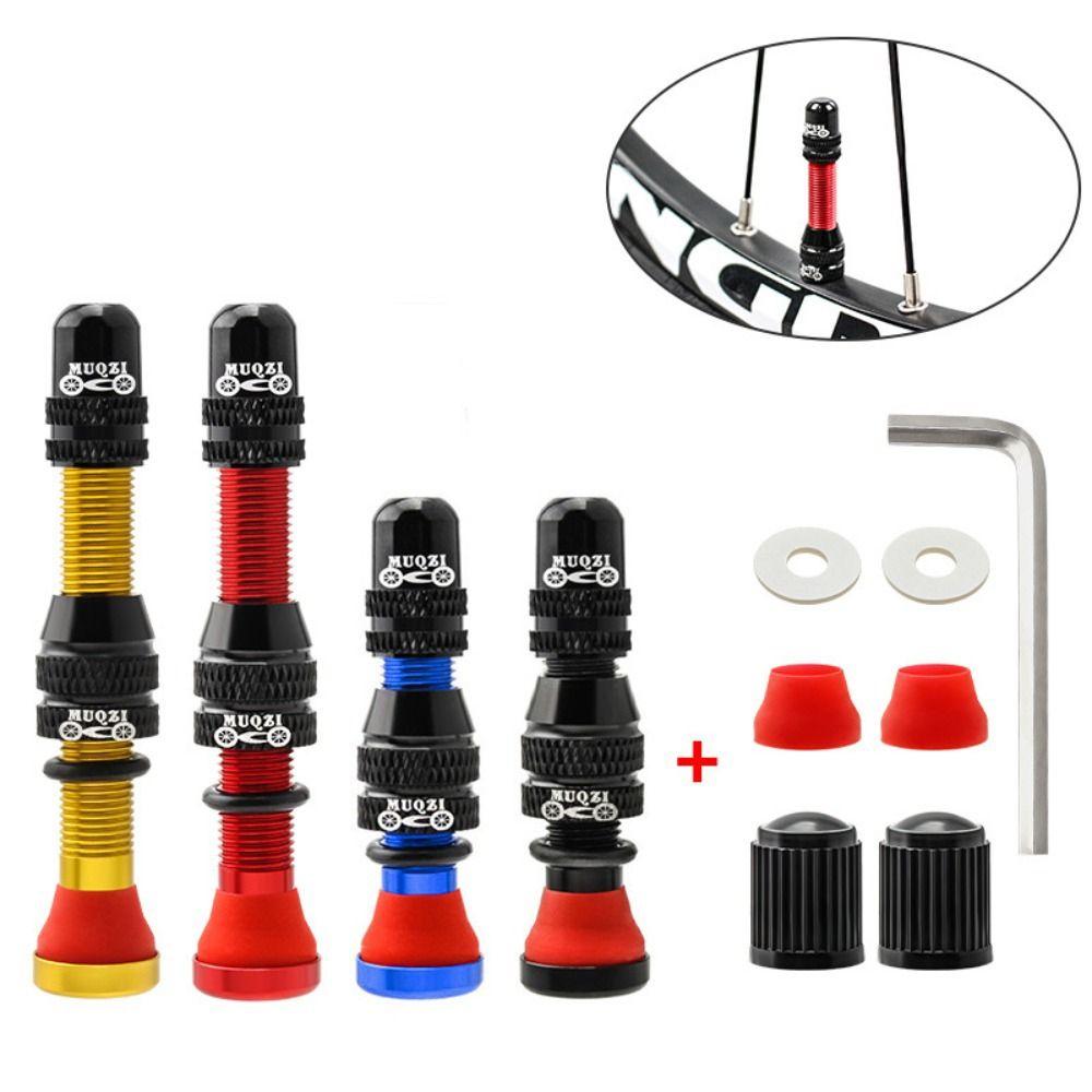 1 Set with Wrench Tubeless Tire Valves Aluminum Zinc Zinc Alloy Schrader Valve Kits Bicycle Repair