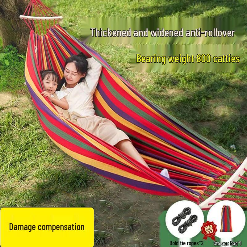 Outdoor Canvas Anti-Tip Hammock Swing