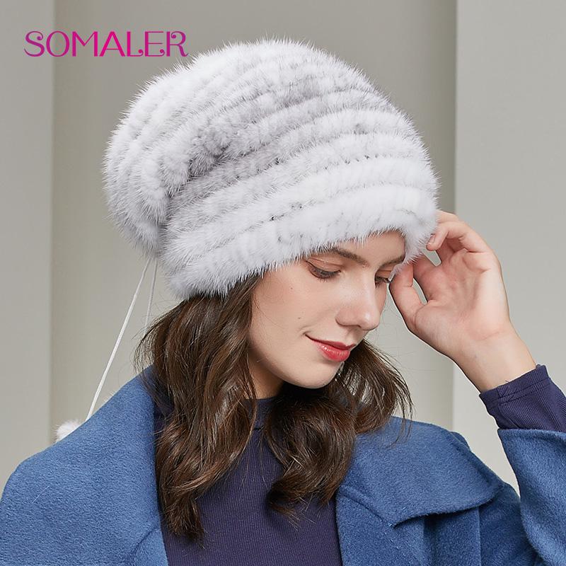 SOMALER Зимняя меховая шапка