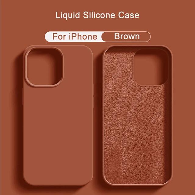 Оригинальный чехол для телефона из жидкого силикона для APPLE iPhone 11 13 12 14 15 Pro Max Чехлы для iPhone 15 Plus Ударопрочный защитный чехол