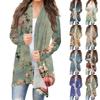 Women's Fashion Casual Vintage Floral Printed Mid-Length Cardigan Jacket