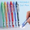 55pcs/set Gel Pen Press Type 0.5mm Erasable Gel Pen Set 6 Colors Washable Handle Magic Refills Rod Super Capacity Ink Writing Stationery
