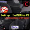 For Toyota Aygo BJ Armrest For Peugeot 107 Citroen C1 Interior Parts special Car Armrest Center Storage box with USB LED