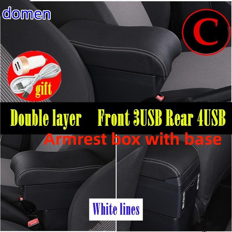 For Toyota Aygo BJ Armrest For Peugeot 107 Citroen C1 Interior Parts special Car Armrest Center Storage box with USB LED
