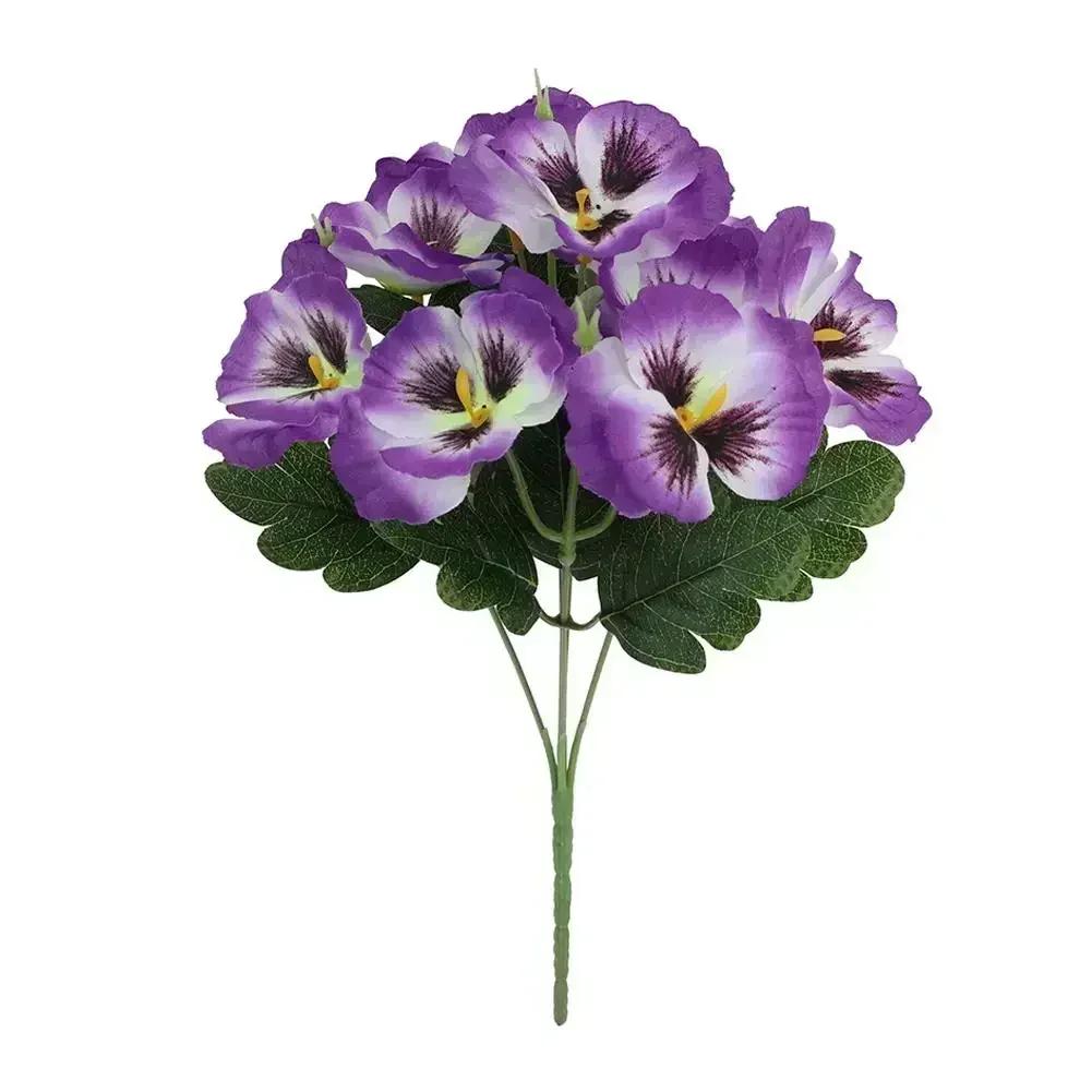 Vibrant UV-Proof Faux Pansy Flowers - 9-Piece Summer Décor Set! Household Supplies Household Merchandises