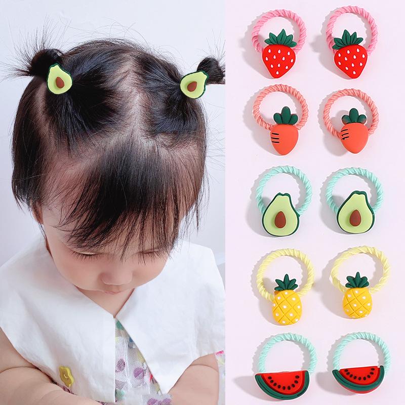 10PCS/Set 2CM Mini Cartoon Baby Girls Hair Ties Children HairBands Ponytail Elastic Rubber Band Newborn Hair Accessories