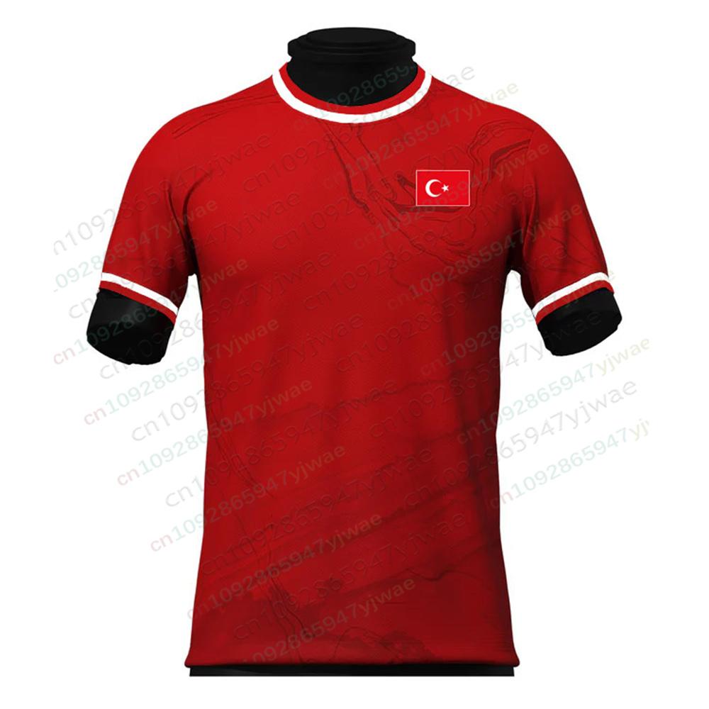 Футбольная футболка Türkiye Heritage Красная с 3D-печатью, короткий рукав, легкая, дышащая, быстросохнущая, летняя мужская футболка