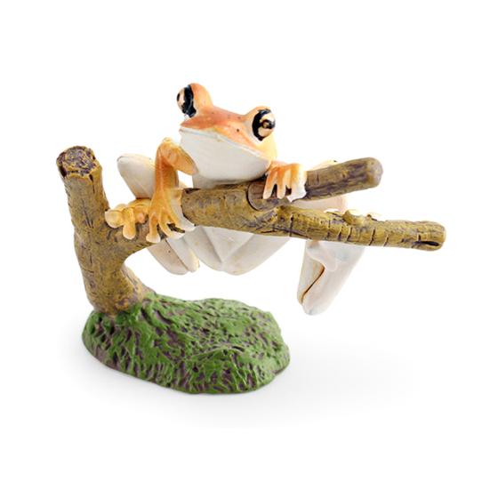 Фигурка древесной лягушки, реалистичная статуя жабы, скульптура, украшение, украшение, детская образовательная симуляция, модель дикого животного, игрушка для малышей, мальчиков и девочек, подарок