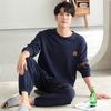 Pajamas Men'S Spring And Autumn Cotton Long Sleeve Autumn Crew Neck Pullover Sports And Leisure Cotton Homewear Suit
