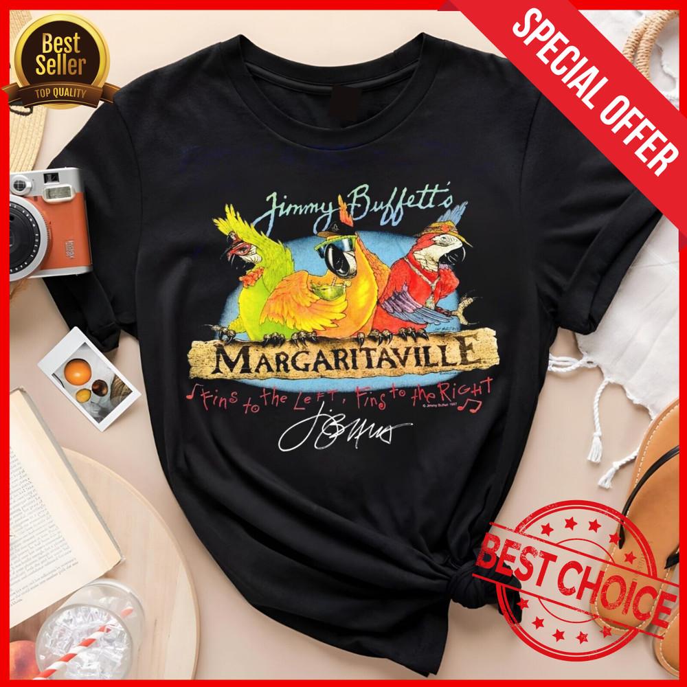 Jimmy Buffett Margaritaville Jimmy Shirt - Black Cotton Unisex T-Shirt