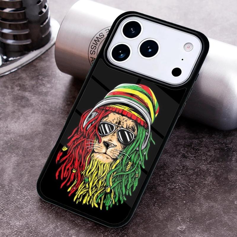 Чехол для телефона Bob Marley Rasta Lion для iPhone 17 16 15 14 13 12 11 Pro Max Plus 17Air Мягкий силиконовый чехол