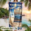 Valentine Love Theme Beach Towel Personalized Custom Name & Text Soft Quick Dry Beach Towel for Swimming Travel