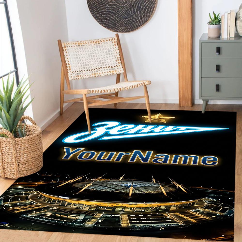 Fc Zenit Saint‑petersburg Customizable Name Floor Rug Office Rug Perfect for Decorate room Playrooms Hallway Dormitory Anti-slip Rug Anime Office Deco