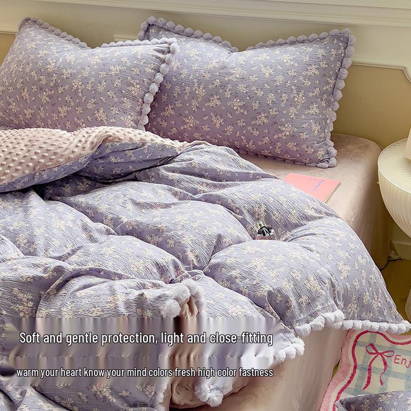 Утолщенный пододеяльник из бобового бархата, двухсторонний молочный бархат, для тепла осенью/зимой, идеально подходит для студенческих общежитий