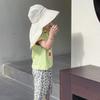 Spring Sun Cap for Kid Big Brim Quick-Dry Panama Hat with Shawl Beach Travel Children Summer Hat Accessory 2-4 Year