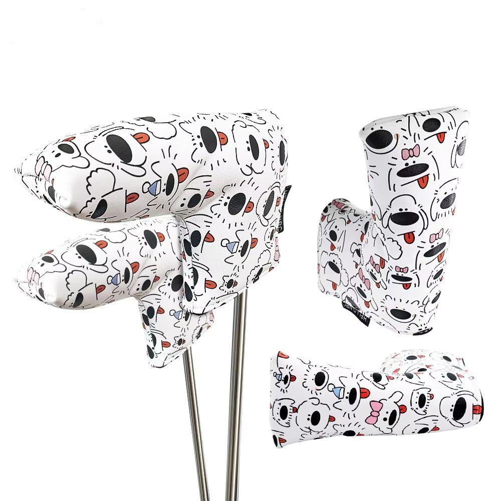 Cartoon Printed Golf Club Head Cover PU Leather Golf Club Protector Golf Supplies