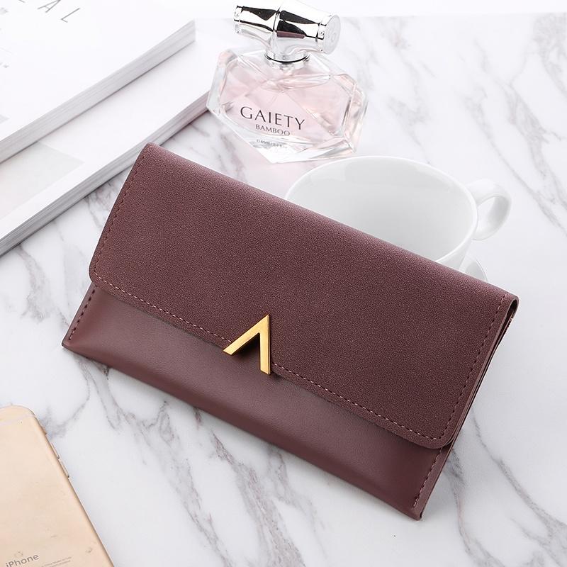 IELGY Women's Matte Color Matching Long Wallet
