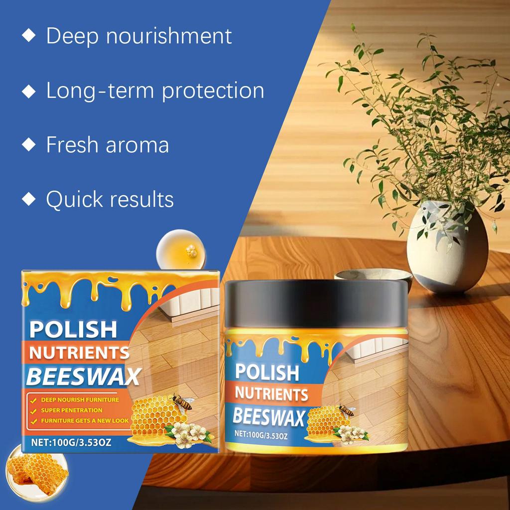 Полироль для мебели на основе пчелиного воска. Увлажняющее чистящее полирующее средство для ухода за деревянной мебелью. Глубокая очистка скопившихся пятен воска.