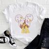 Cute Unisex Frozen Elsa Princess Tops Mickey Mouse Clothes Summer Casual T-shirt Y2k Fashion Short Sleeve Tees