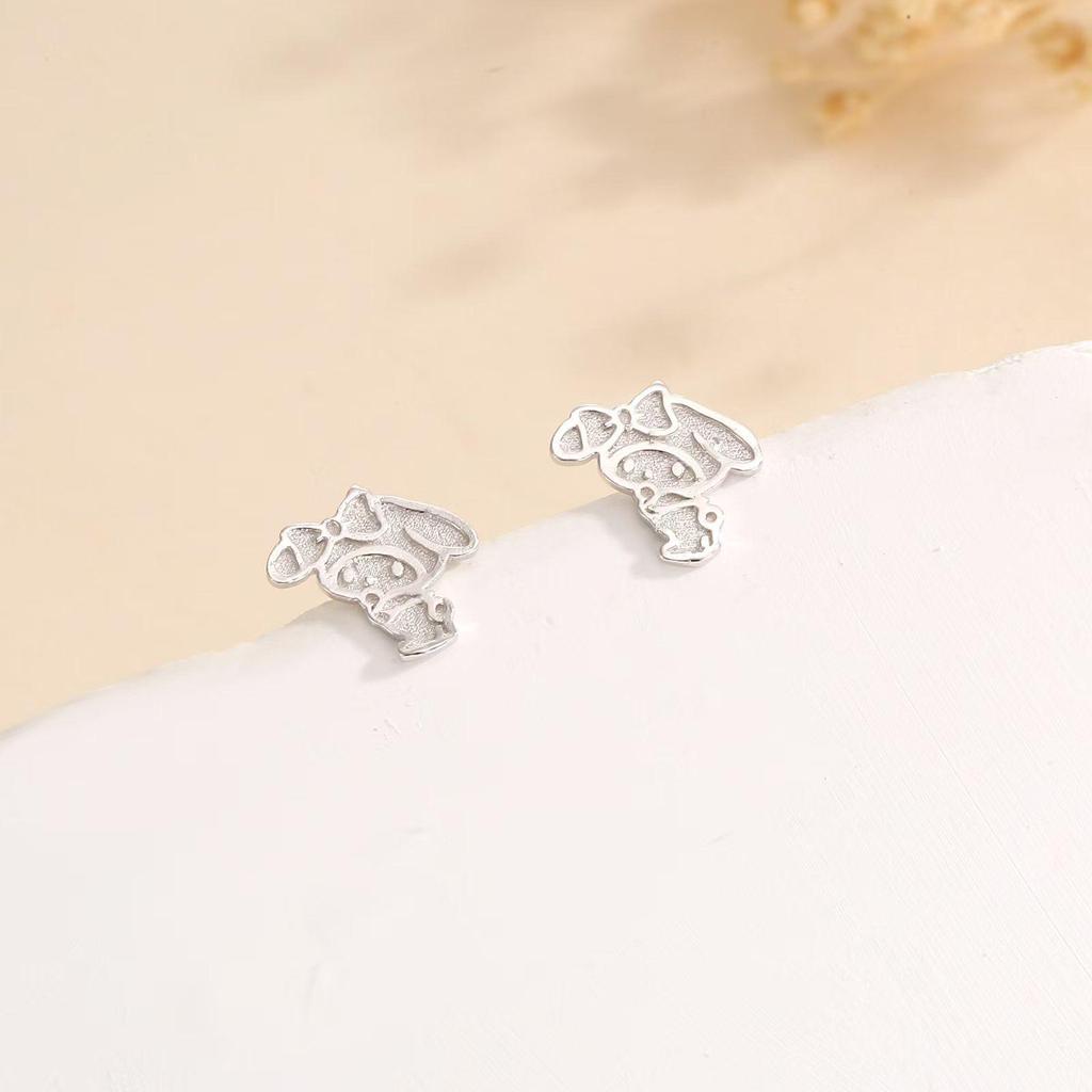 Серьги-гвоздики Beixi из стерлингового серебра с мультяшным мотивом Melody - Простые, Изящные, Свежие Нишевые Украшения