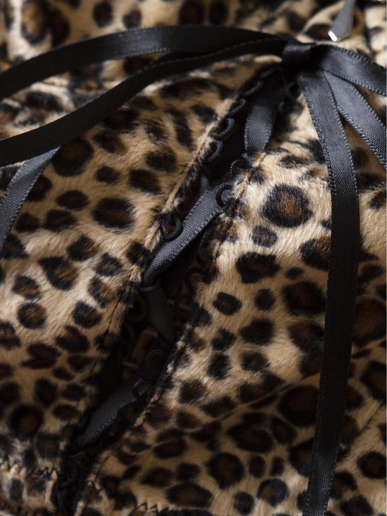 Камисоль из бархатного кружева с леопардовым принтом в стиле Y2K: Сексуальный облегающий бандажный топ