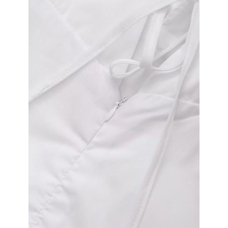 Kaslead New Arrival Women's Clothing Fashion Style Flower Lace Decorative Poplin Midi Skirt Dress 7521309