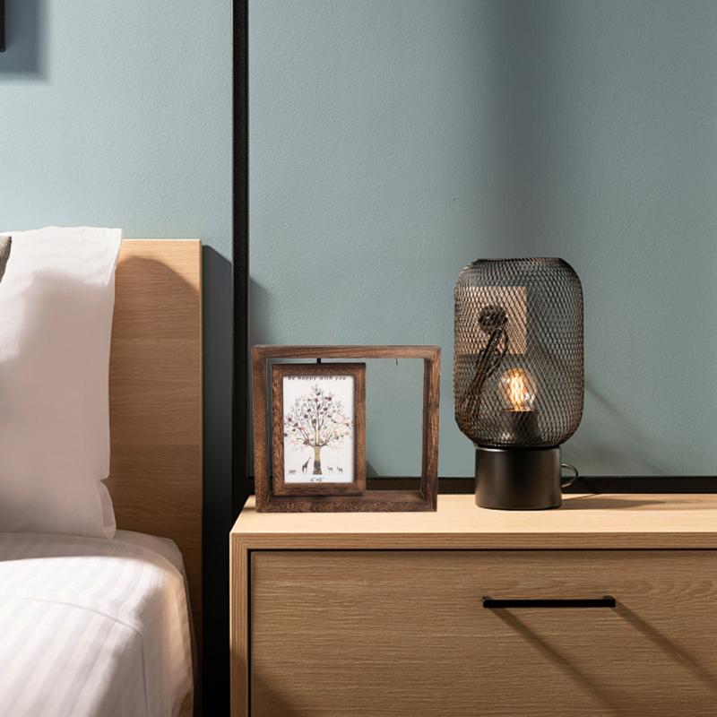 Wooden Picture Frame Creative 360 Degree Rotating Ornament Mothers Day Gifts Birthday Gifts For 4x6