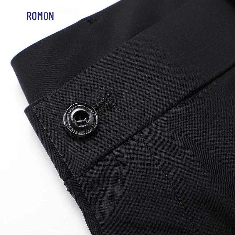 Romon Men's Anti-Wrinkle Ice Silk Straight-Leg Business Casual Pants