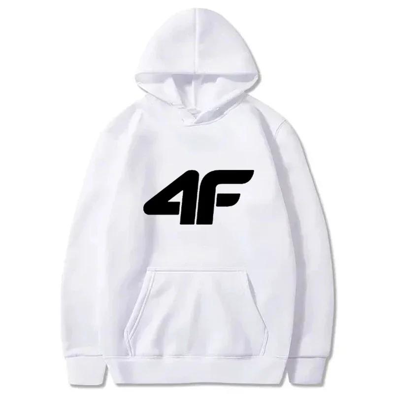 2025 Autumn/Winter New Men's and Women's 4F Printed Hoodie Street Fashion Sportswear Casual Fun Loose Top Warm Hoodie