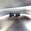 Handmade Fine Silver Genuine Blue Sapphire Cluster Flower Stud Earrings For Her