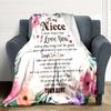 1PC Niece Love Quote Print Blanket, Soft Throw Blanket - Warm & Cozy for Couch, Bed, Office, and Travel yy250912162