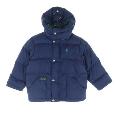 Поло от Ralph Lauren Логотип в одной точке Пуховик с длинным рукавом 3T Темно-синий Детский Б/У