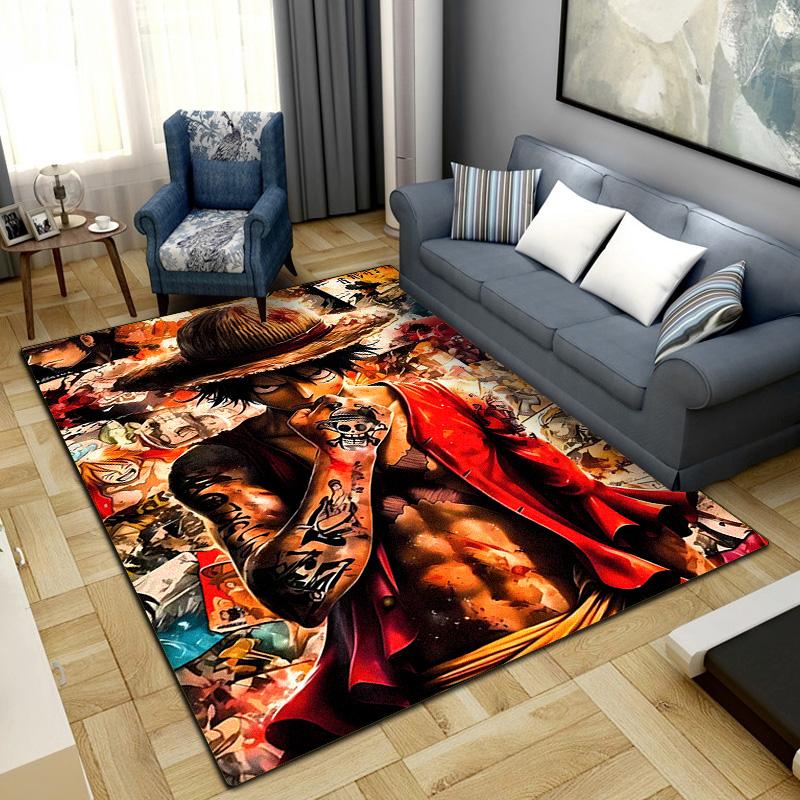 Anime One Piece Print Carpet Large Area Rug Non Slip Washable Floor Mat Bedroom Home Decor 164