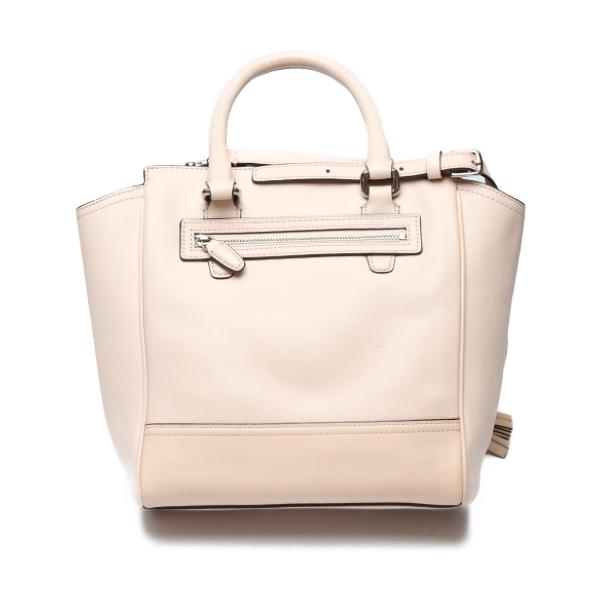 COACH Diagonal 2WAY Handbag leather pink Women Used