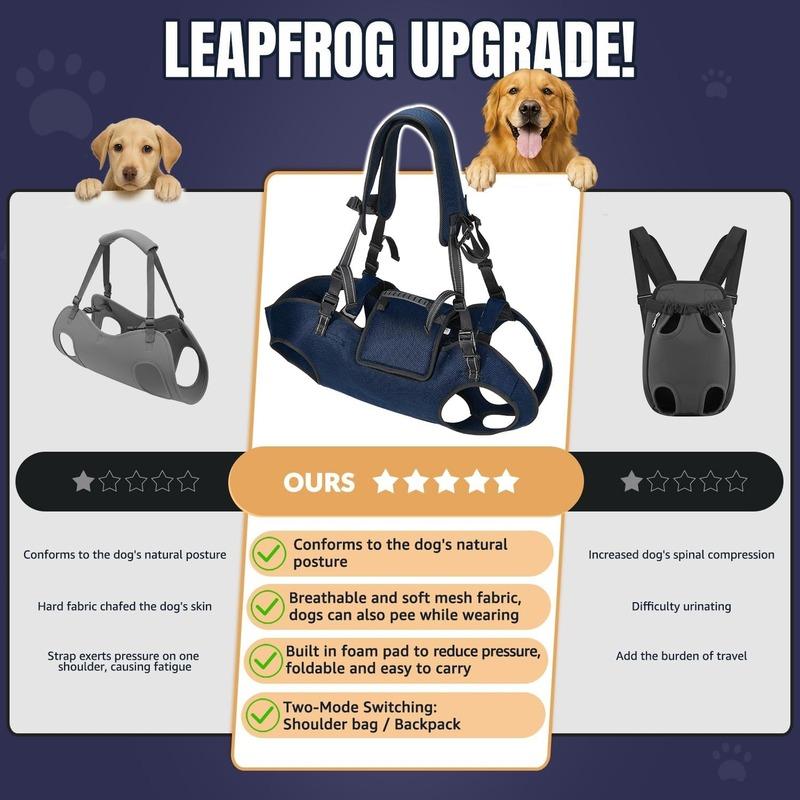 ATUBAN Dog Lift Harness for Dogs-Full Body Dog Sling Carrier, Breathable Support for Elderly Injured Arthritic Disabled Dogs