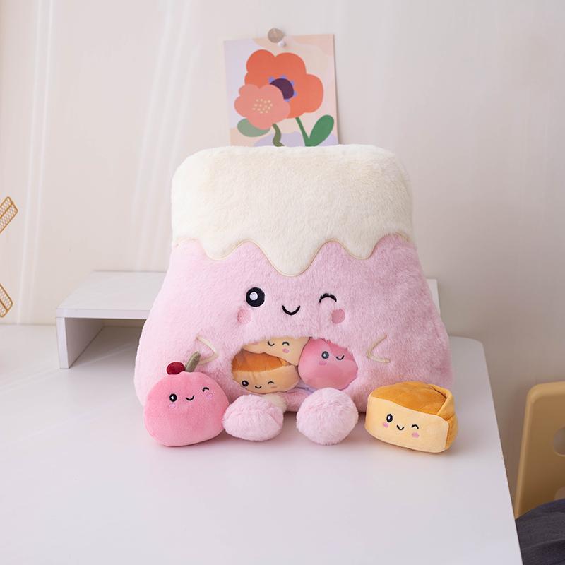 Boba Tea Cookies Plush Toy Cute Fluffy Snacks Plushies Pudding Cake Alien Hug Pillow Birthday Gift Sofa Home Decorative Pillow